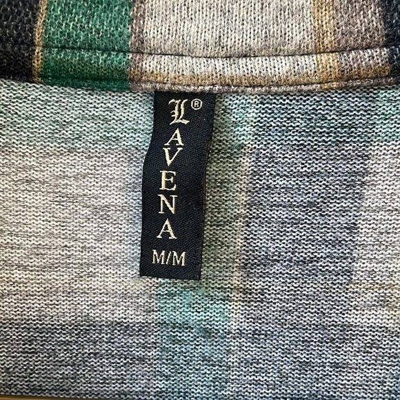 Lavena womens tartan dress top M green black checker big pockets collar zipper - Picture 9 of 11